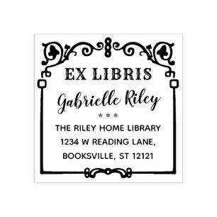 Gewohnheit ex des Libris Buchzeichen-verzierte Gummistempel