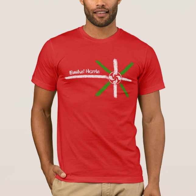 Gewohnheit, Kreide gezeichneter Baske Ikurriña und T-Shirt (Vorderseite)