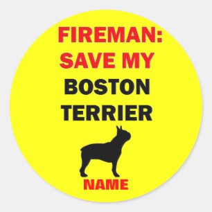 Gewohnheit retten meinen Boston-Terrier Runder Aufkleber