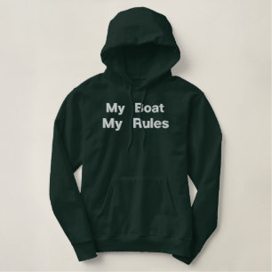 Gewohnheit stickte mein Boot - meine Regeln Bestickter Hoodie