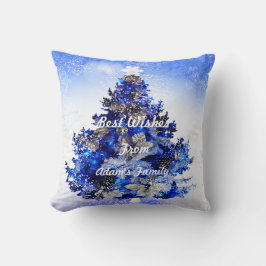 Gewohnheit verzierte blauen Weihnachtsbaum Kissen