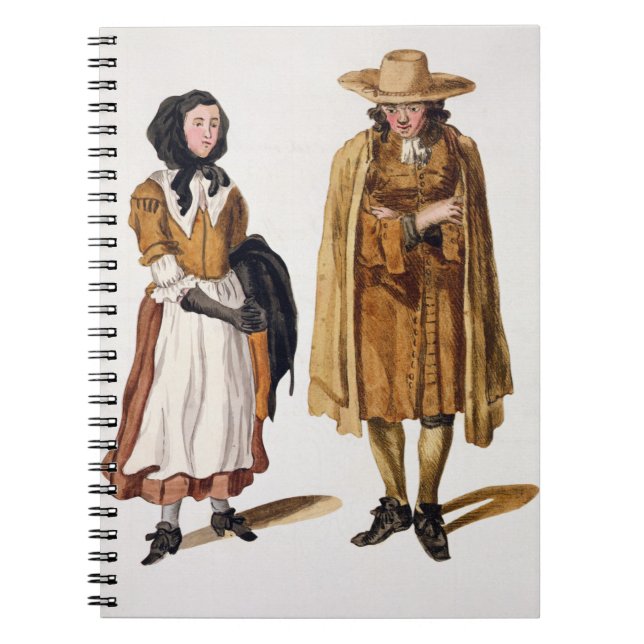 Gewohnheiten von Quäkern, 1675 (farbiger Stich) Notizblock (Vorderseite)