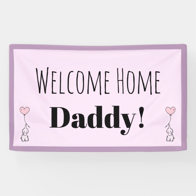 Gewohnheits-willkommenes Zuhause-Rosa-niedliche Banner (Horizontal)