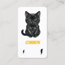 Gewöhnliche Punk-Katze-Sammlerkartenschwarze-Rebel