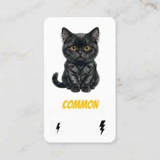 Gewöhnliche Punk-Katze-Sammlerkartenschwarze-Rebel Visitenkarte