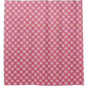 Gewöhnliche rosa Interblockierkreise Blume Muster Duschvorhang