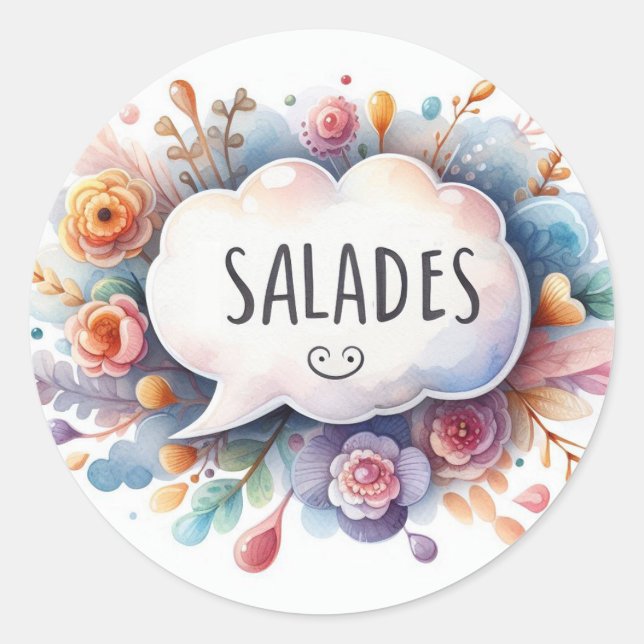 Gewöhnliche runde Aufkleber (Salate) (Vorderseite)