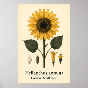 Gewöhnliche Sonnenblumenpflanze A2 A3 A4 Matt-Kuns Poster