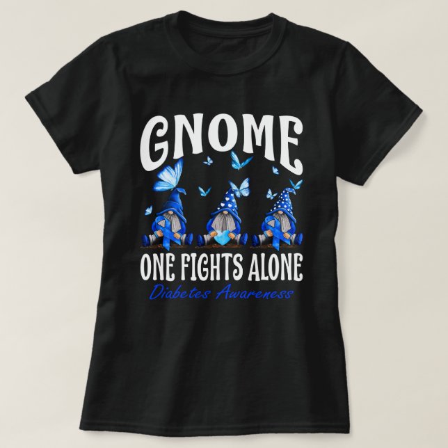 Gewöhnlicher Kampf allein Diabetes Bewusstsein T-Shirt (Design vorne)