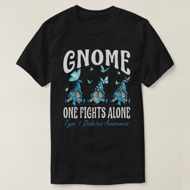 Gewöhnlicher Kampf allein Typ 1 Diabetes Bewusstse T-Shirt (Design vorne)