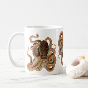 Gewöhnlicher Krake, Vintage Meereslebewesen Tiere Kaffeetasse