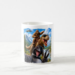Gewöhnlicher Seetaucher Selfie Bigfoot T-Rex UFO L Kaffeetasse