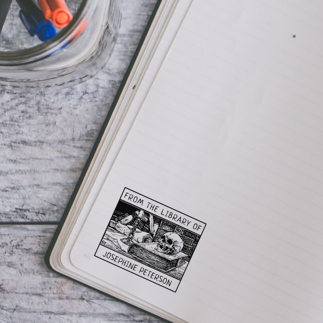 Gewohnt aus der Bibliothek des gotischen Schädelbu Gummistempel (Von Creator hochgeladen)