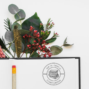 Gewohnt aus der Bibliothek des handgeschriebenen L Gummistempel