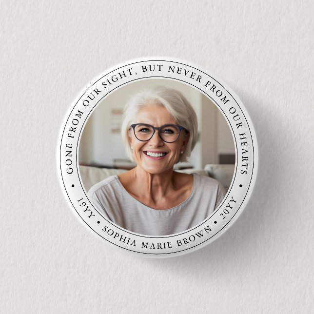 Gewohnt in der Love Memory Funeral Gedenkfeier Tri Button (Vorderseite)