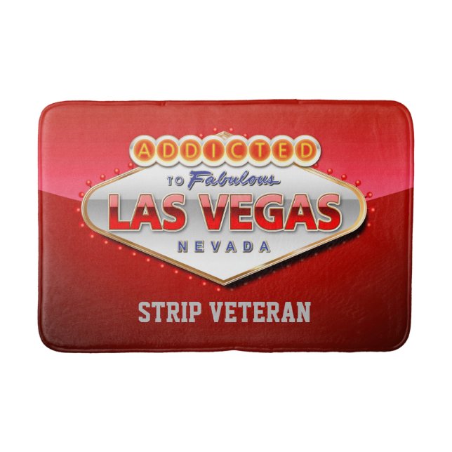 Gewöhnt nach Las Vegas, lustiges Zeichen Nevadas Badematte (Vorderseite)