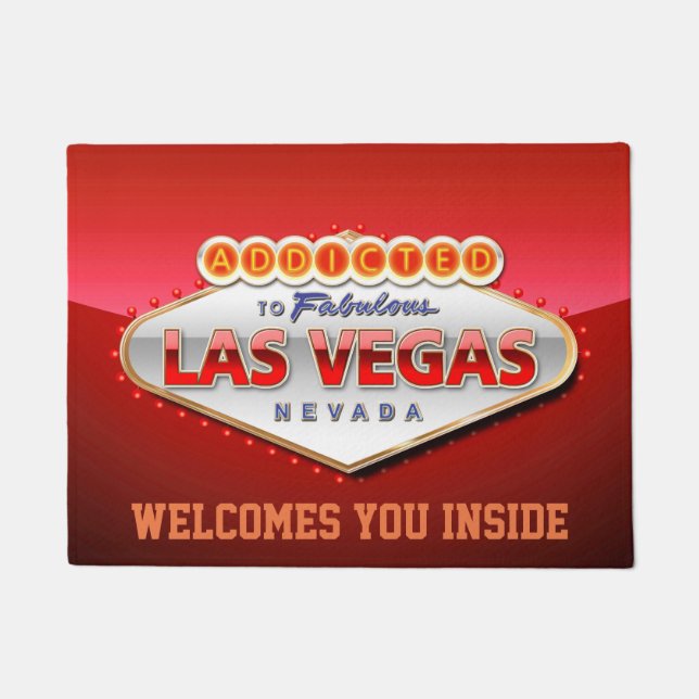 Gewöhnt nach Las Vegas, lustiges Zeichen Nevadas Fußmatte (Vorderseite)