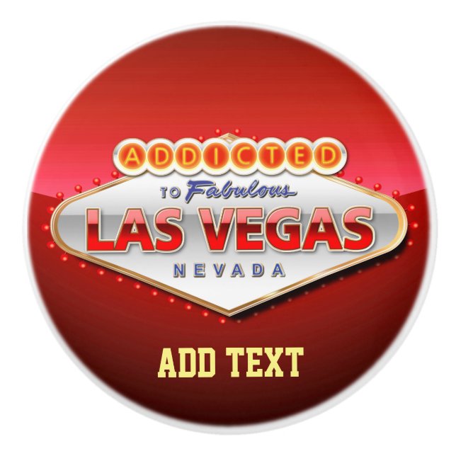Gewöhnt nach Las Vegas, lustiges Zeichen Nevadas Keramikknauf (Vorderseite)