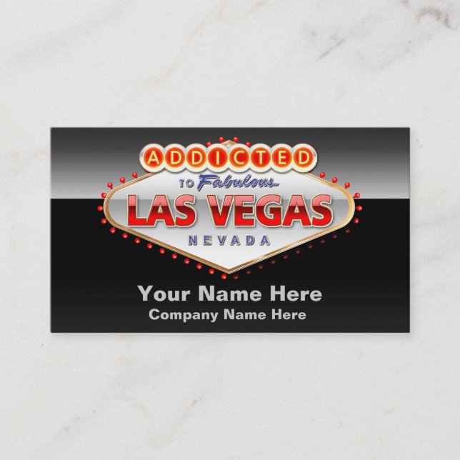 Gewöhnt nach Las Vegas, lustiges Zeichen Nevadas Visitenkarte (Vorderseite)