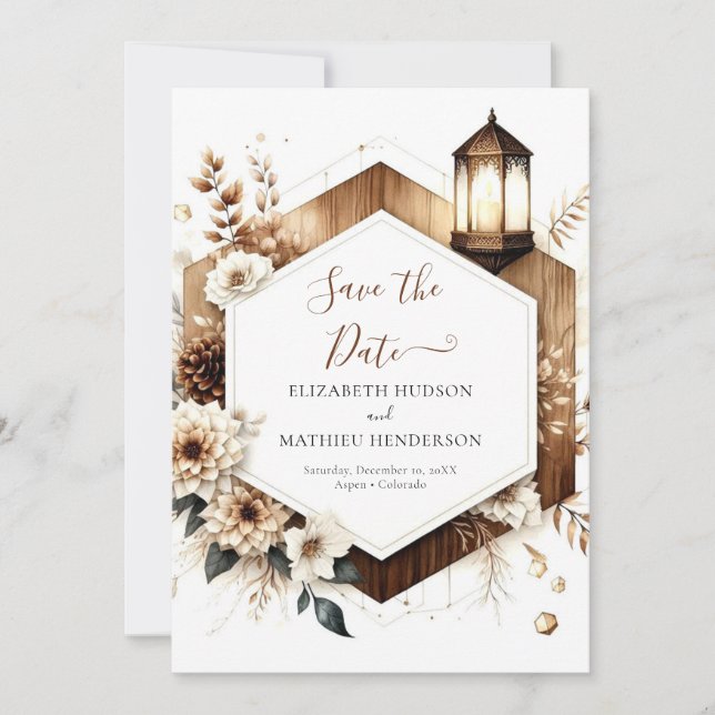 Gewohnte Blume Rustikale Hochzeit Save The Date (Vorderseite)