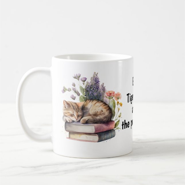 Gewohnte Buchliebhaber, Katzenliebhaber und Freund Kaffeetasse (Links)