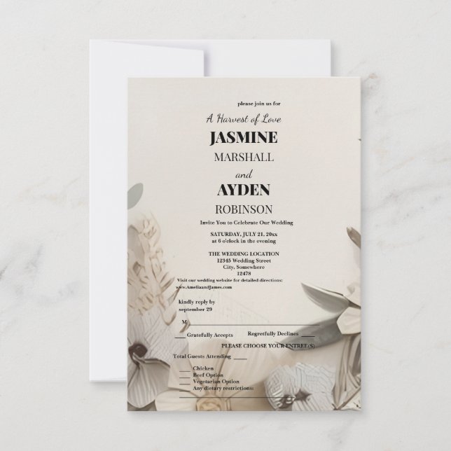 Gewohnte Einladungen für Hochzeiten | Boho, Foto u (Vorderseite)