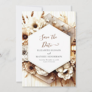 Gewohnte erdige rustikale Hochzeit Save The Date