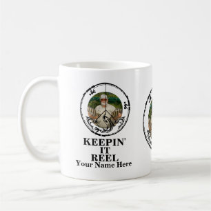 Gewohnte friedliche Form Foto behalten Rollen Fisc Kaffeetasse