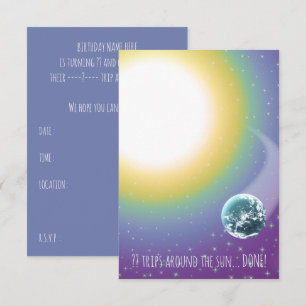 Gewohnte Geburtstagsreisen um die Sonne Einladung