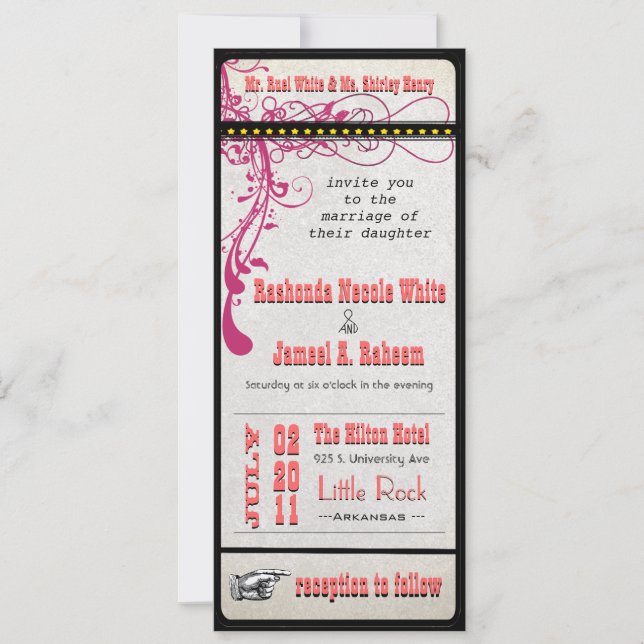 Gewohnte Hochzeiten Einladung (Vorderseite)