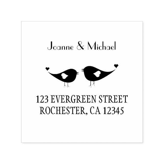 Gewohnte Hochzeitsegnung von Liebesvögeln Briefmar Permastempel (Design)