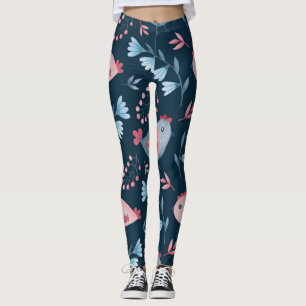 Gewohnte Hühner: Aquarellfarbenes, nahtloses Muste Leggings