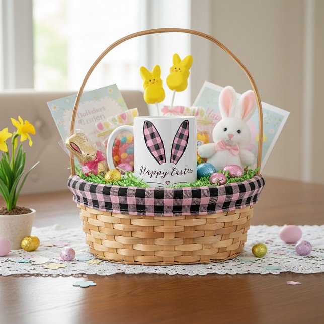 Gewohnte karierte Ohren Ostern Kaffeetasse (Von Creator hochgeladen)