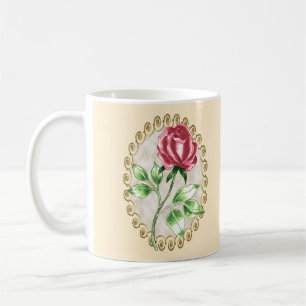 Gewohnte Rote Rose Tasse