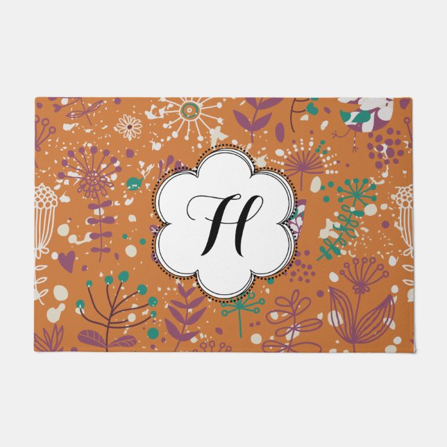 Gewohnte Weibchen Florvögel Doormat Fußmatte (Vorderseite)