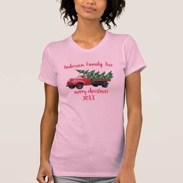 Gewohnte Weihnachtsbaumwagen Frauen Weihnachten T-Shirt (Vorderseite)
