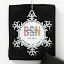 Gewohnter BSN-Bachelor der Wissenschaft in der Kra Schneeflocken Zinn-Ornament
