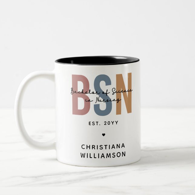 Gewohnter BSN-Bachelor der Wissenschaft in der Kra Zweifarbige Tasse (Links)