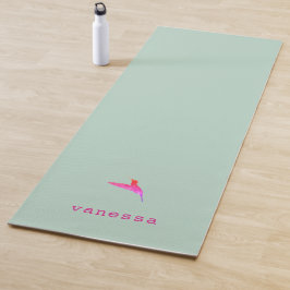 Gewohnter Minzgrün Hummingvogel Yogamatte
