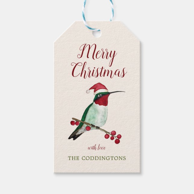 Gewohnter Ruby-throated Hummingbird Geschenkanhänger (Vorderseite)