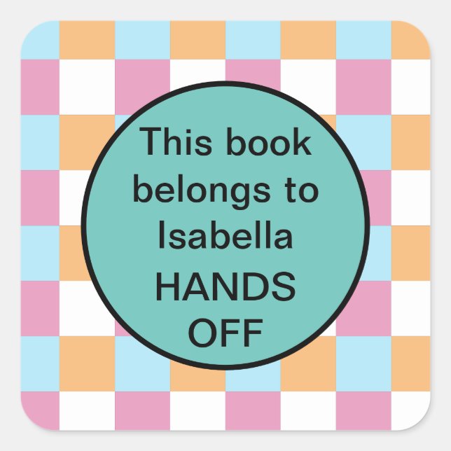 Gewohnter Text Quadratischer Aufkleber (Vorderseite)