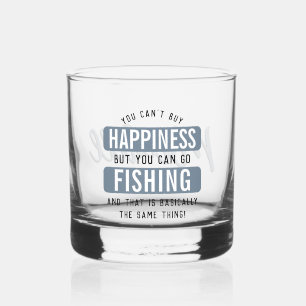 Gewohntes Angeln ist Glück Funny Fishing Whiskyglas