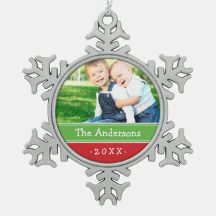 Gewohntes Foto Familienfreundlich Saft Urlaub Orna Schneeflocken Zinn-Ornament