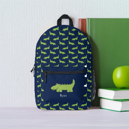 Gewohntes Muster für lustige grüne Alligatoren Bedruckter Rucksack