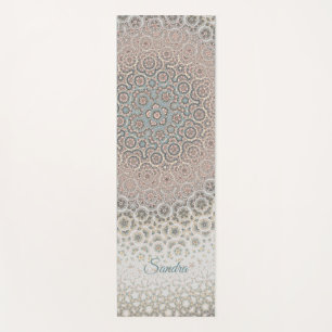 Gewohntes Muster Rosa Mandala Gold Türkis Yogamatte