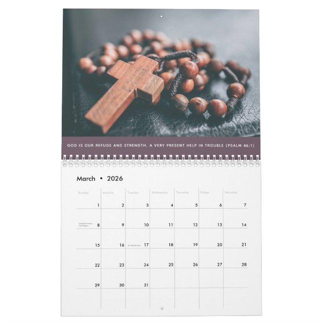 Gewohntes religiöses Christliches Foto der Psalmen Kalender (Mär 2026)