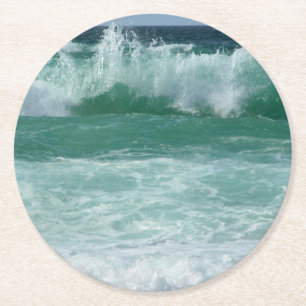 Gewohntes Seascape Sea Waves Beach Trendy Runder Pappuntersetzer