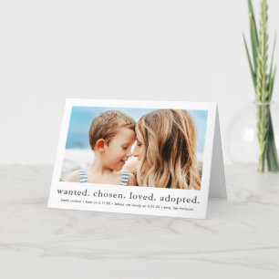 gewollt ausgewählt geliebt adoptiert Minimale Foto Ankündigung