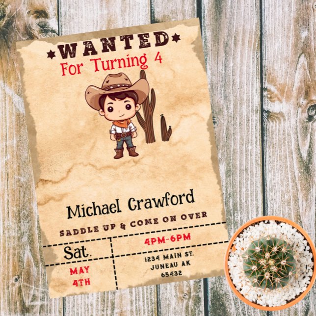 Gewollt Birthday Boy Country Western Magneteinladung (Von Creator hochgeladen)