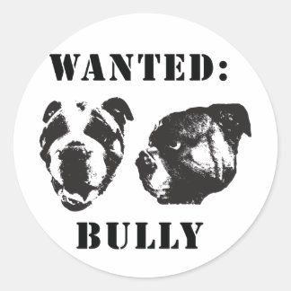 "Gewollt: Bully" englische Bulldogsticker Runder Aufkleber